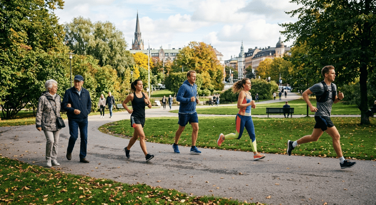 personer motionerar i en park